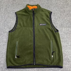 VTG Polo Jeans Co Ralph Lauren Mens Large Green Full Zip Fleece Vest Y2k Retro